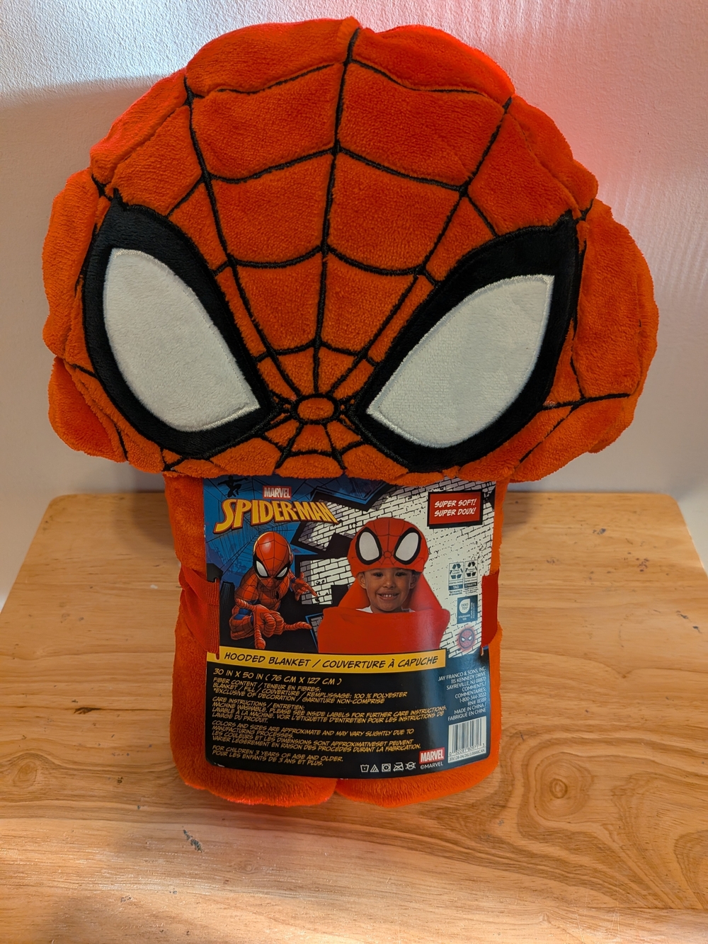 Marvel Spider-Man Orange Hooded Plush Blanket